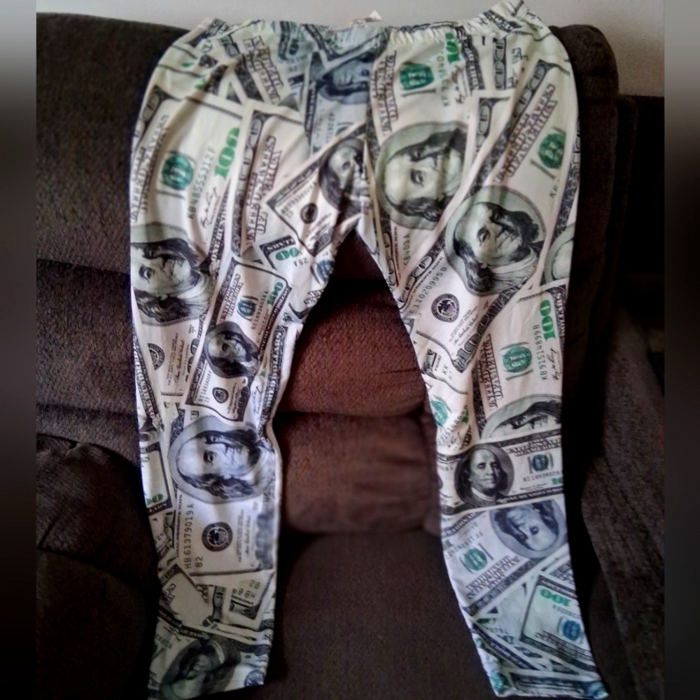 Plus Size Money Print Pants